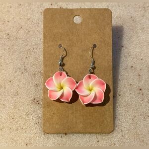 Pink and Yellow Flower Earrings